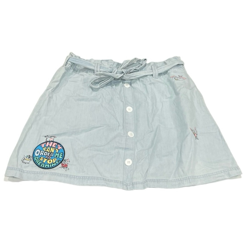 Disney | Cinderella Embroidery Characters Denim Tie Skirt